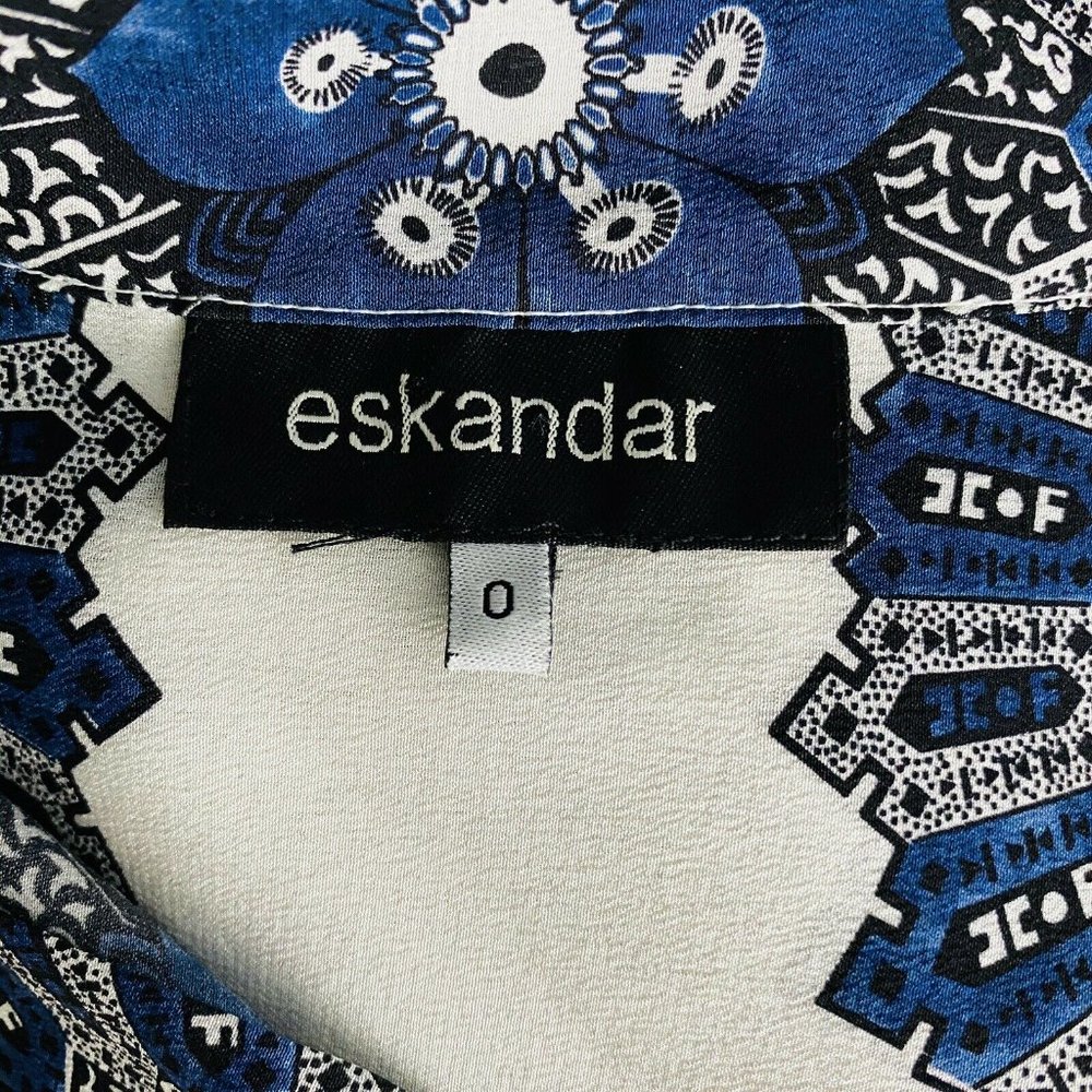 Eskandar Top Silk Button Up Ivory w Medallion - Picture 4 of 4